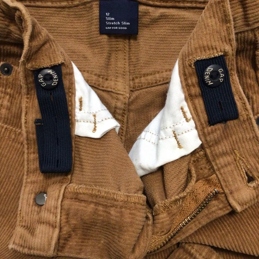 GAP Brown Stretch Slim Adjustable Waist Corduroy Pants 12
